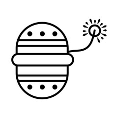 diwali bomb cracker icon, line style
