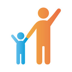 father and son figures degradient style icon