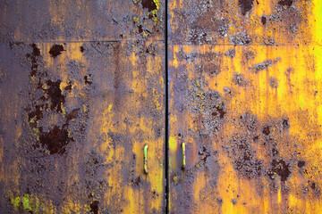 腐食した鉄扉の質感