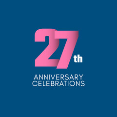 27 th Anniversary Celebration Vector Template Design Illustration
