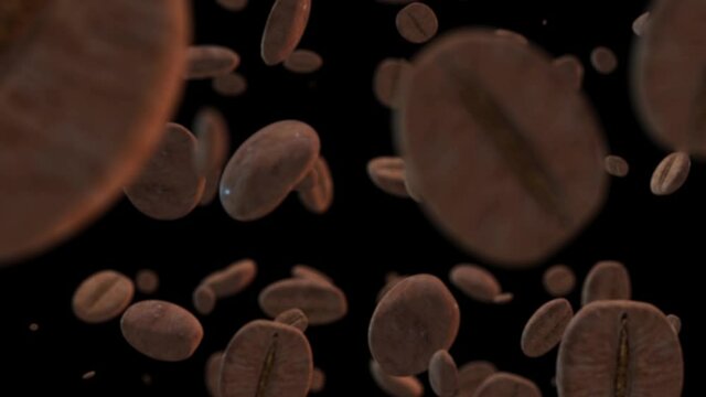 Coffee Beans Animation for overlays or backgrounds