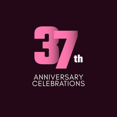 37 th Anniversary Celebration Vector Template Design Illustration