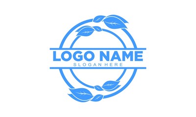 Obraz premium Leaf in the ring illustration vector logo
