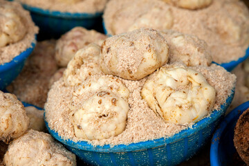 露店販売の百合根