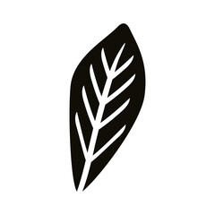 autum lanceolate leaf silhouette style icon
