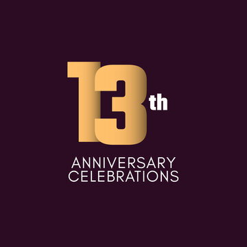 13 th Anniversary Celebration Vector Template Design Illustration