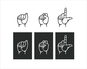 An image of a hand symbol or ASL sign vector.