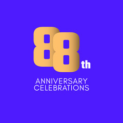 88 th Anniversary Celebration Vector Template Design Illustration