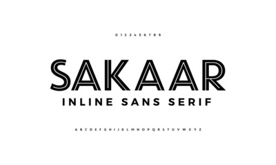 Modern abstract font and alphabet. Vector design of fonts set.