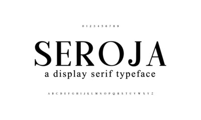 Elegant letter serif font alphabet. Typography designs set a to z. Vector illustration.