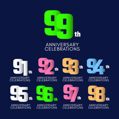 99 th Anniversary Celebration Vector Template Design Illustration