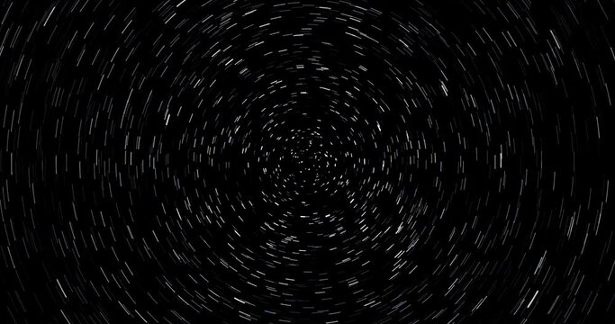 Perfect Startrail Timelapse, rotating long exposure Polar star during night-time animation