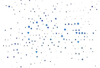 Light BLUE vector texture with playing cards.