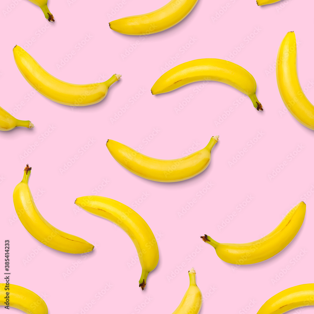 Poster bananas seamless pattern. pop art bananas pattern. tropical abstract background with banana. colorfu