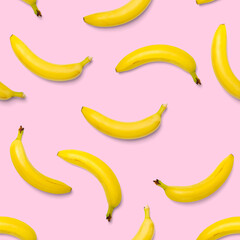 Bananas seamless pattern. pop art bananas pattern. Tropical abstract background with banana....