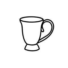 Mug isolated on a white background. Doodle
