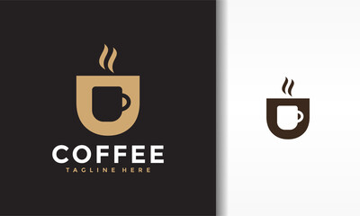 letter U coffee cup logo