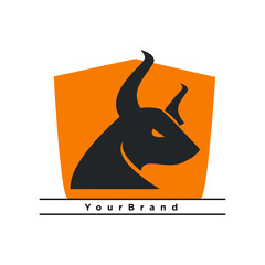 Bull logo with a simple and elegant design that fits your business and uses the latest Adobe illustrations.