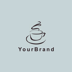 Coffee logo with a simple and elegant design that fits your business and uses the latest Adobe illustrations.