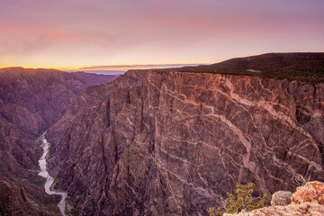Black Canyon of Gunnison National Park landscapes at sunrise