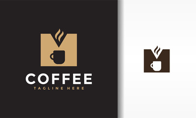 letter M coffee cup logo