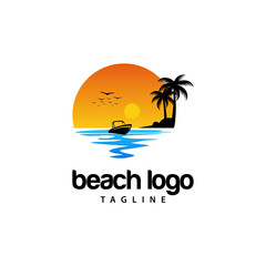 Obraz premium Beach logo design Vector