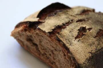 Sourdough Rye bread on White background