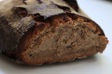 Sourdough Rye bread on White background