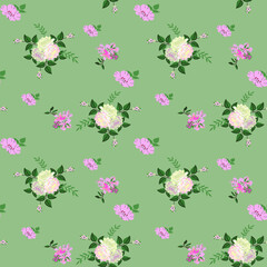 seamless vector flowers pattern on     background