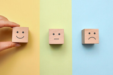 Variety of emotions in life. Joy, calmness, sadness.Choosing a positive