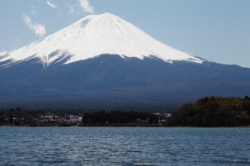 河口湖と富士山