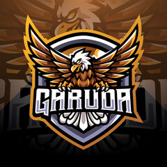 Garuda esport mascot logo design © Visink.art
