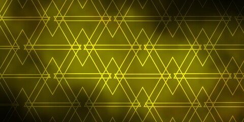 Dark Green, Yellow vector background with triangles. Triangles on abstract background with colorful gradient. Pattern for booklets, leaflets