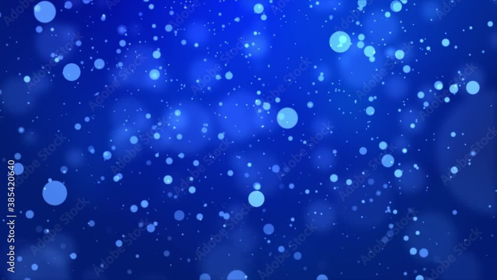 Poster beautifully glittering floating confetti flying with glowing bokeh light particles loop background. 