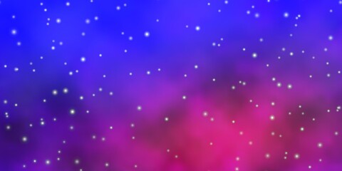 Light Blue, Red vector template with neon stars. Shining colorful illustration with small and big stars. Pattern for wrapping gifts.