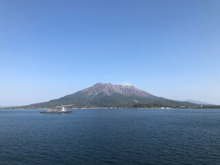 桜島と軍艦