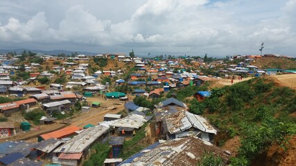 Fototapeta na wymiar Hut of Refugee at Kutupalong of Cox's Bazar