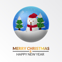 circle orb snowman for merry christmas and happy new year