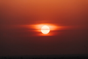 View of the sun during the sunset