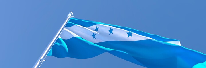 3D rendering of the national flag of Honduras waving in the wind