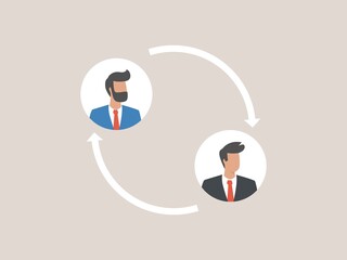 Management Flat icons for employee & manager