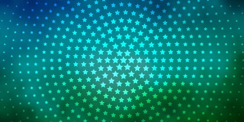 Light Blue, Green vector background with colorful stars. Modern geometric abstract illustration with stars. Design for your business promotion.