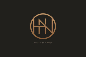 Abstract initial letter H and N logo, usable for branding and business logos, Flat Logo Design Template, vector illustration