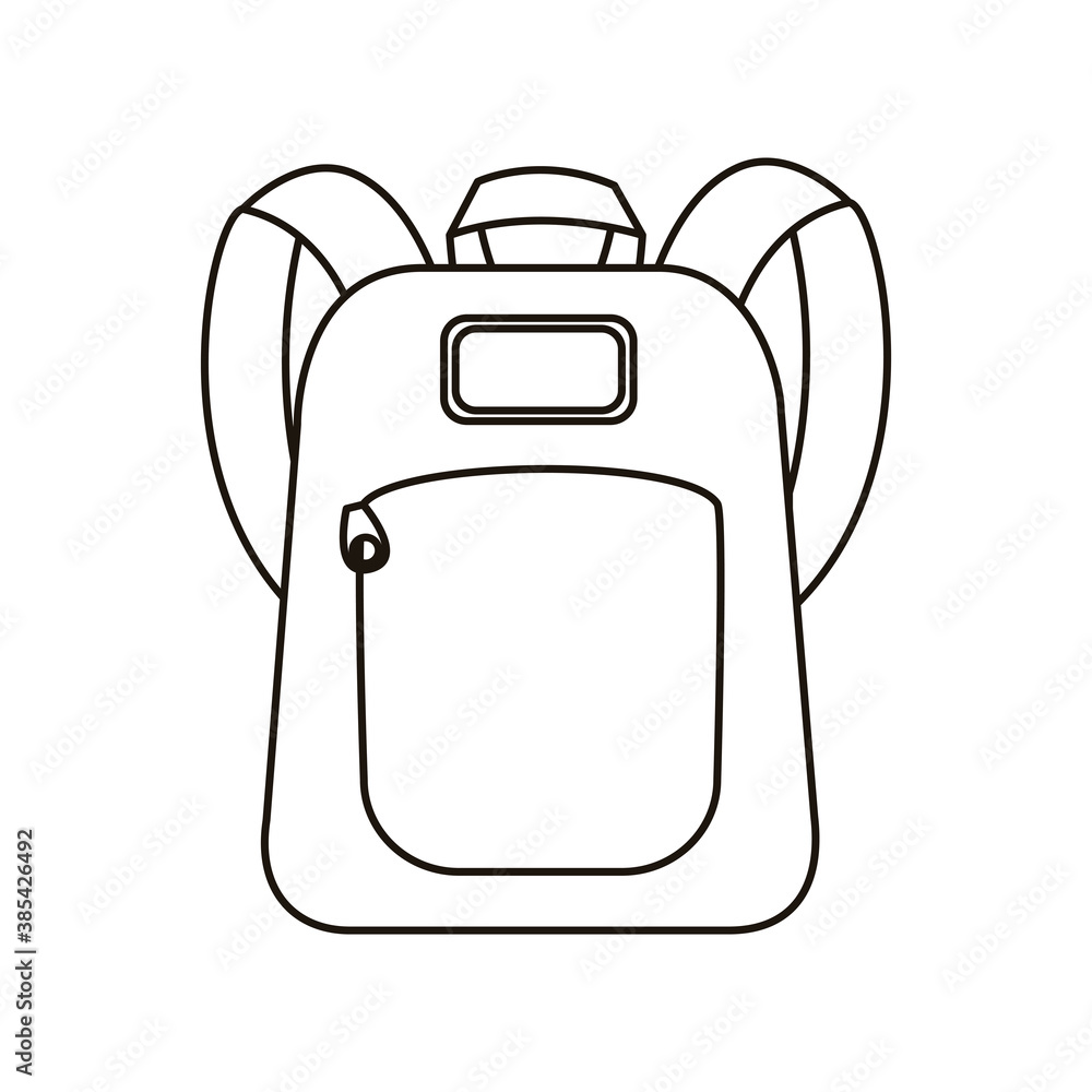 Sticker school bag equipment flat style icon