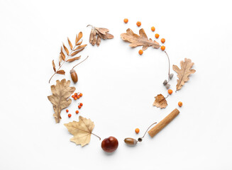 Beautiful autumn composition on white background