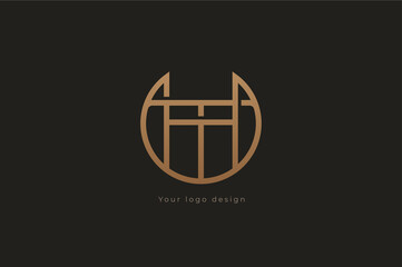Abstract initial letter H and T logo, usable for branding and business logos, Flat Logo Design Template, vector illustration
