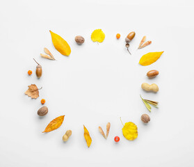 Beautiful autumn composition on white background