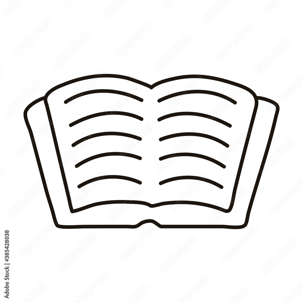 Sticker text book supply line style icon