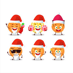Santa Claus emoticons with orange pie cartoon character