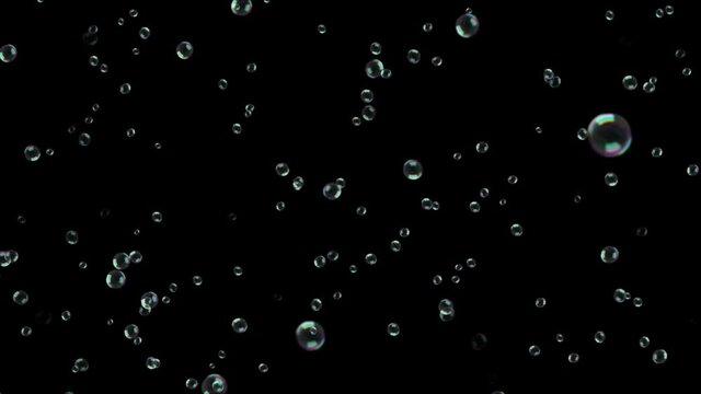 Abstract Depth of field lots of bubbles moving and floating drink 4K 3D Green Screen loop Animation. Air, Water, Sea, Aqua, Bath Soap, Liquid, Drops, Drink, Fizz, Boiling, soda, Waterdrop, Splashes